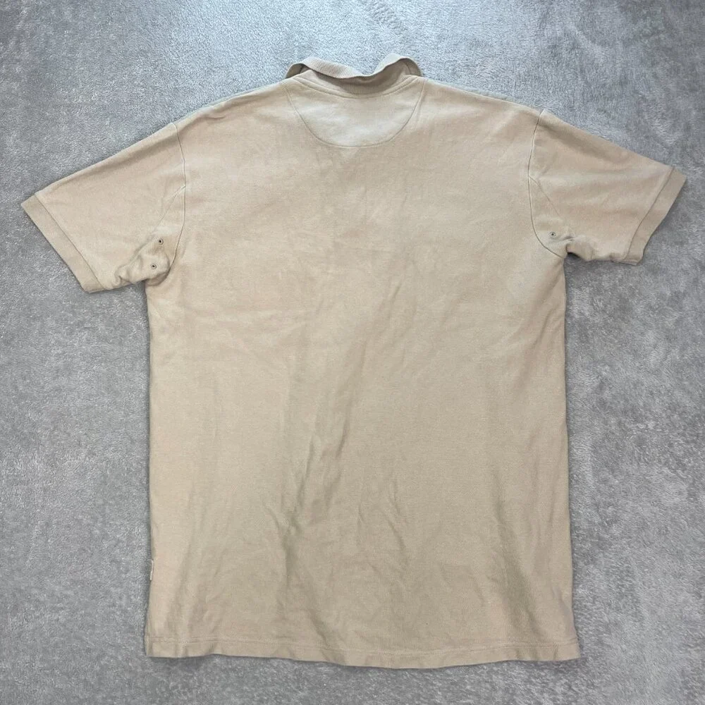 Orvis Men’s Large Shooting Shirt Hunting Beige Hook And Loop Chest Pad Button Up